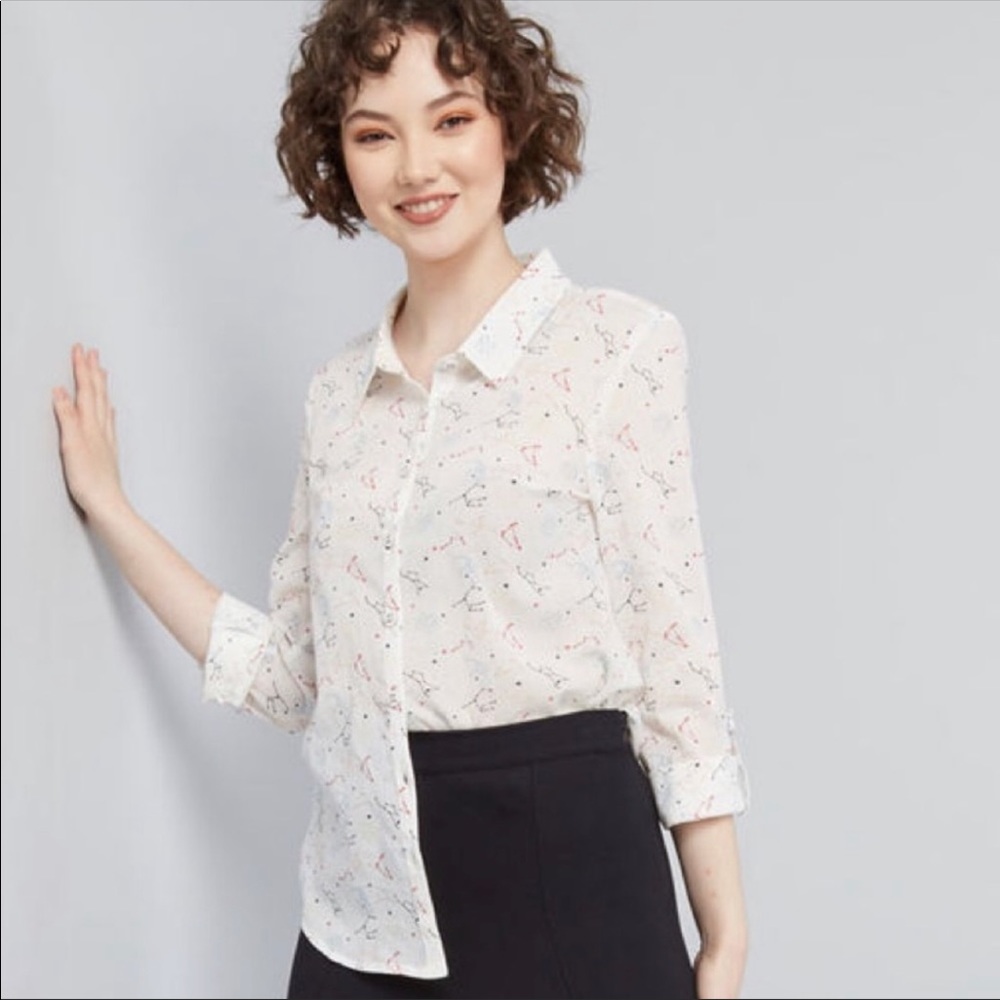 Modcloth zodiac constellation button-down